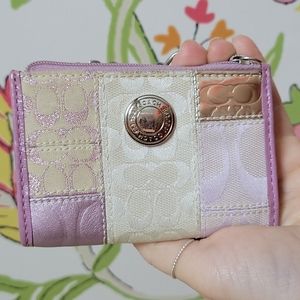 Coach purple mini card holder